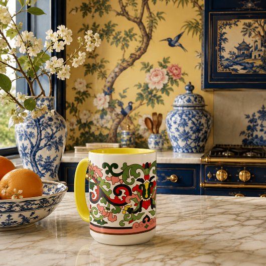 Mug Feuillage à défilement chinois vintage