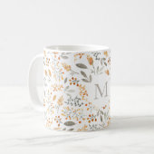 Mug Feuillage aquarelle automnale festive initiale (Devant gauche)