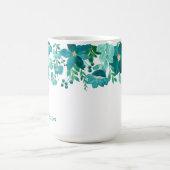 Mug Feuillage Aquarelle Monogrammé de Fille Branché (Centre)
