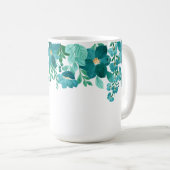 Mug Feuillage Aquarelle Monogrammé de Fille Branché (Devant droit)