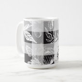 Mug Feuillage Automne Fleurs Automnes & Plaid Noir Cit (Devant gauche)