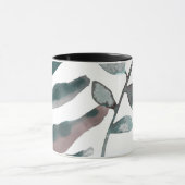 Mug Feuillage botanique aquarelle de couleur rose rust (Centre)