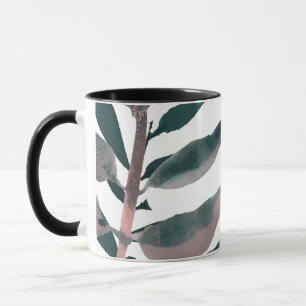 Mug Feuillage botanique aquarelle de couleur rose rust