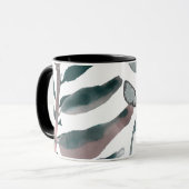 Mug Feuillage botanique aquarelle de couleur rose rust (Devant gauche)