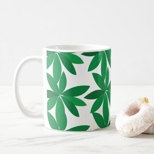 Mug Feuillage de feuilles vertes (Avec donut)
