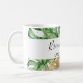 Mug Feuillage de palmier doré blanc tropical (Gauche)
