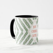 Mug Feuillage de vacances Quadrant Blanc et Vert (Devant gauche)