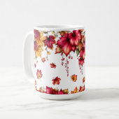 Mug Feuillage d'érable d'automne – Tapisserie de style (Devant gauche)