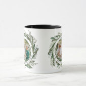 Mug Feuillage moderne wreath écriture de paix photo ve (Centre)