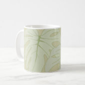 Mug Feuillage Monstera en vert tendre (Devant gauche)