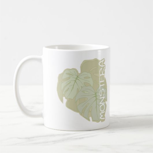 Mug Feuillage Monstera en vert tendre (Gauche)