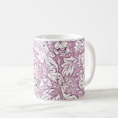 Mug Feuillage orné rose rose (Devant droit)