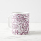 Mug Feuillage orné rose rose (Devant gauche)
