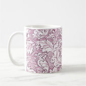 Mug Feuillage orné rose rose (Gauche)