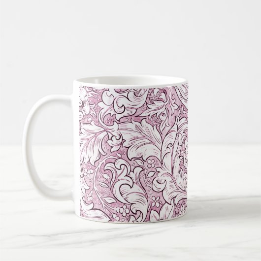 Mug Feuillage orné rose rose (Gauche)