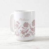 Mug Feuillage personnalisé Fleurs d'automne rose (Devant gauche)