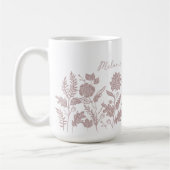 Mug Feuillage personnalisé Fleurs d'automne rose (Gauche)