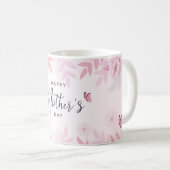 Mug Feuillage rose et papillons (Devant droit)
