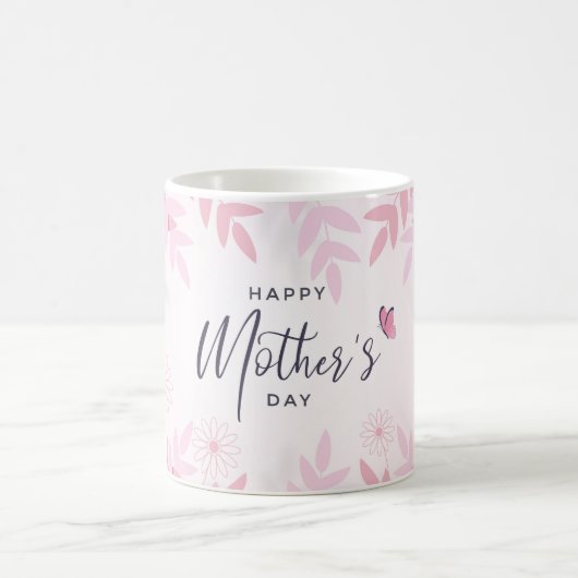 Mug Feuillage rose et papillons (Centre)