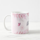 Mug Feuillage rose et papillons (Gauche)