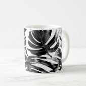 Mug 🖤 Feuillage Tropical Noir et Blanc 🌿 (Devant droit)