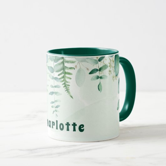 Mug Feuillage vert Eucalyptus nom vert (Devant droit)