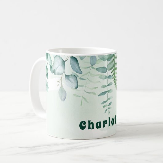 Mug Feuillage vert Eucalyptus nom vert (Devant gauche)