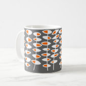 Mug Feuille alternative - blanc et orange sur gris (Devant gauche)