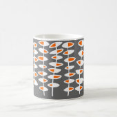 Mug Feuille alternative - blanc et orange sur gris (Centre)