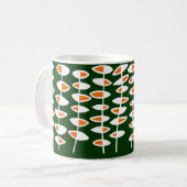 Mug Feuille alternative - Blanc et orange sur vert 003 (Devant gauche)