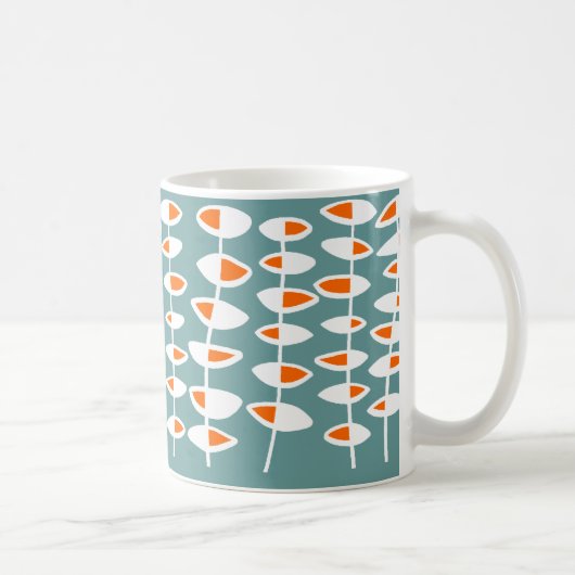 Mug Feuille alternative - Blanc et orange sur vert 669 (Droite)