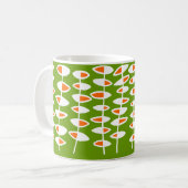 Mug Feuille alternative - Blanc et orange sur vert 669 (Devant gauche)