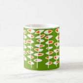 Mug Feuille alternative - Blanc et orange sur vert 669 (Centre)