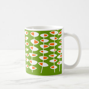 Mug Feuille alternative - Blanc et orange sur vert 669
