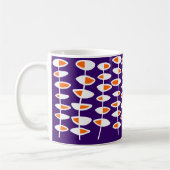 Mug Feuille alternative - Blanc et orange sur violet p (Gauche)