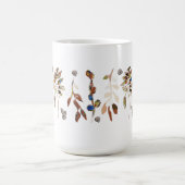 Mug Feuille blanc Elégant aquarelle Floral (Centre)