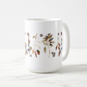 Mug Feuille blanc Elégant aquarelle Floral (Devant droit)