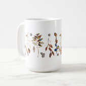 Mug Feuille blanc Elégant aquarelle Floral (Devant gauche)