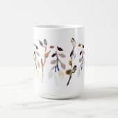 Mug Feuille blanc Elégant aquarelle Floral (Centre)