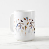 Mug Feuille blanc Elégant aquarelle Floral (Devant gauche)