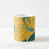 Mug Feuille Botanique Moderne Sarcelle et Or (Centre)