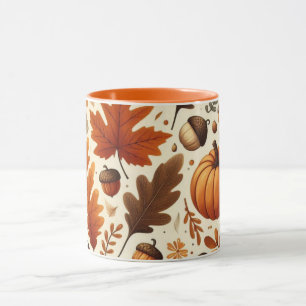 Mug feuille/citrouille/cavernes Automne