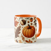 Mug feuille/citrouille/cavernes Automne (Devant droit)
