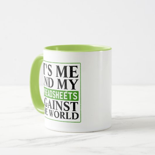 Mug Feuille comptable Drôle Drôle Dire café (Devant gauche)