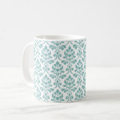 Mug Feuille Damask Teal Pattern (Devant gauche)