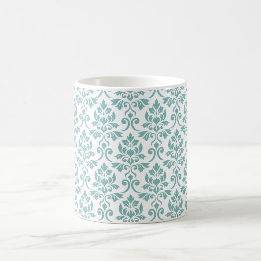 Mug Feuille Damask Teal Pattern (Centre)