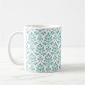 Mug Feuille Damask Teal Pattern (Gauche)