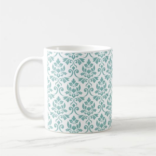 Mug Feuille Damask Teal Pattern (Gauche)