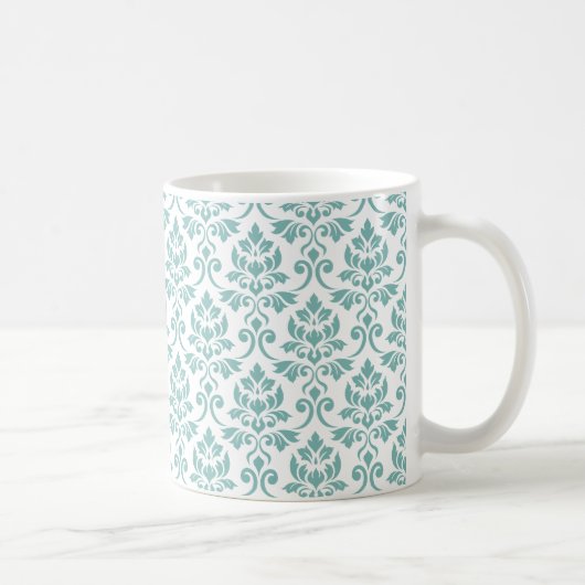 Mug Feuille Damask Teal Pattern (Droite)