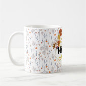 Mug Feuille d'automne et nom personnalisés monogrammés (Gauche)